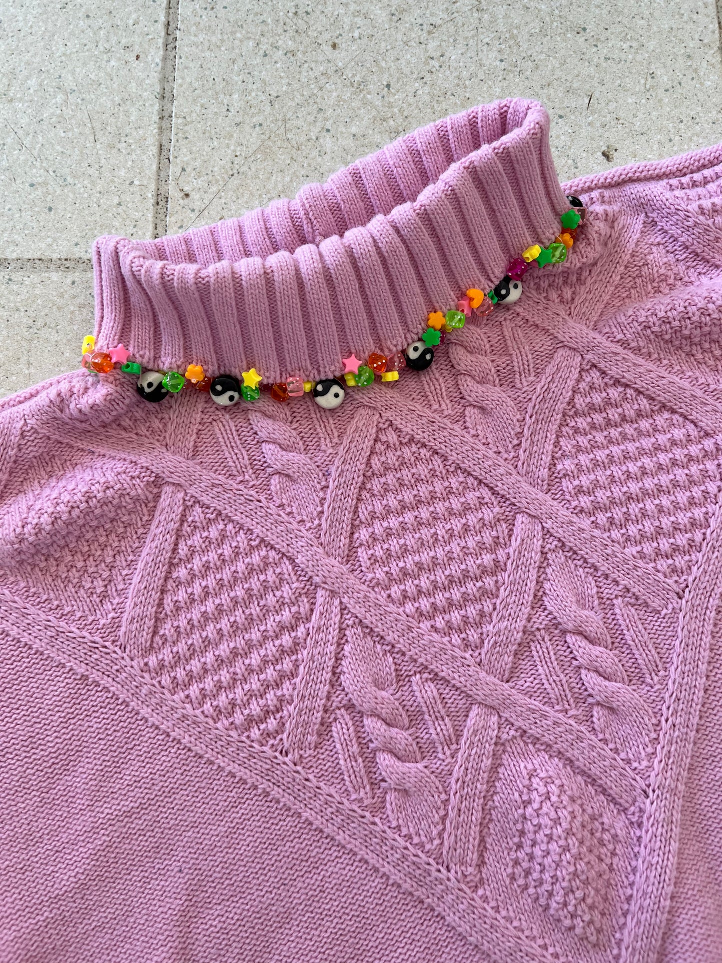 Reworked by me Hand Beaded Turtleneck - XL-3XL