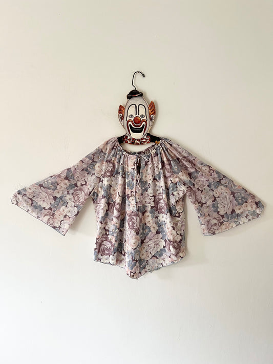 70s Floral Bell Sleeve Top - 2\3XL
