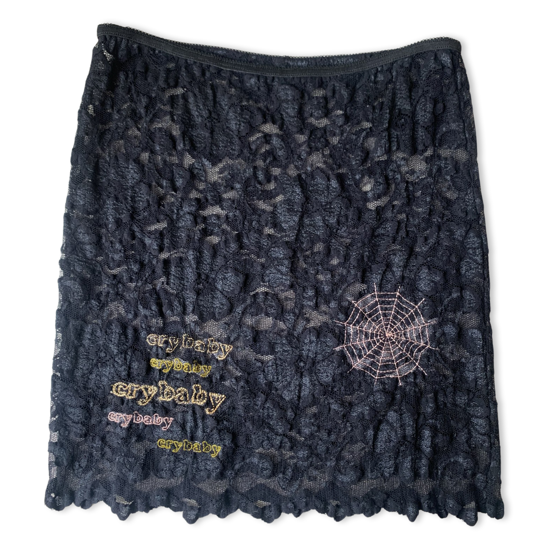 CRYBABY LACE SLIP SKIRT - SMALL