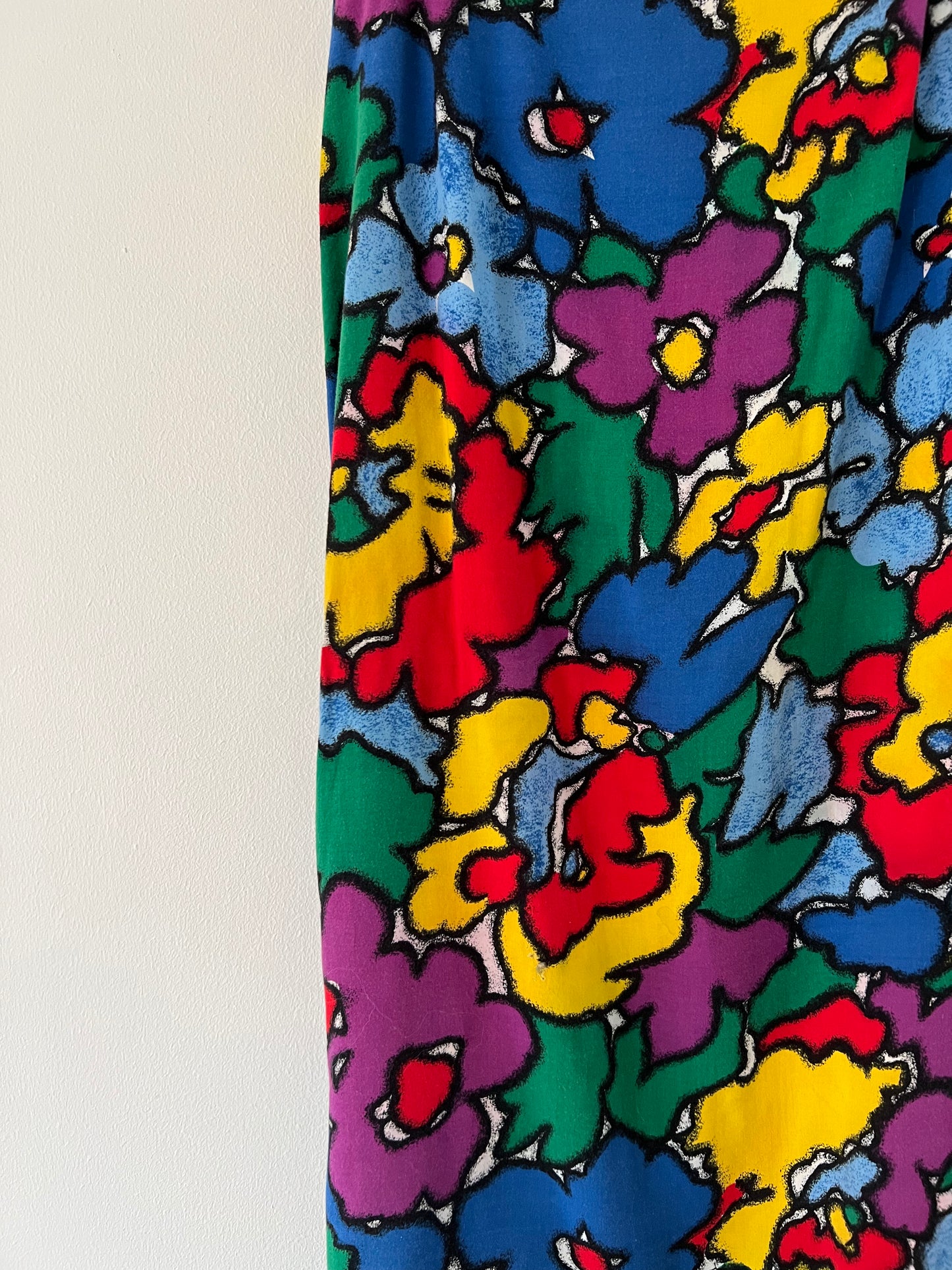 90s Primary Color Floral Skirt