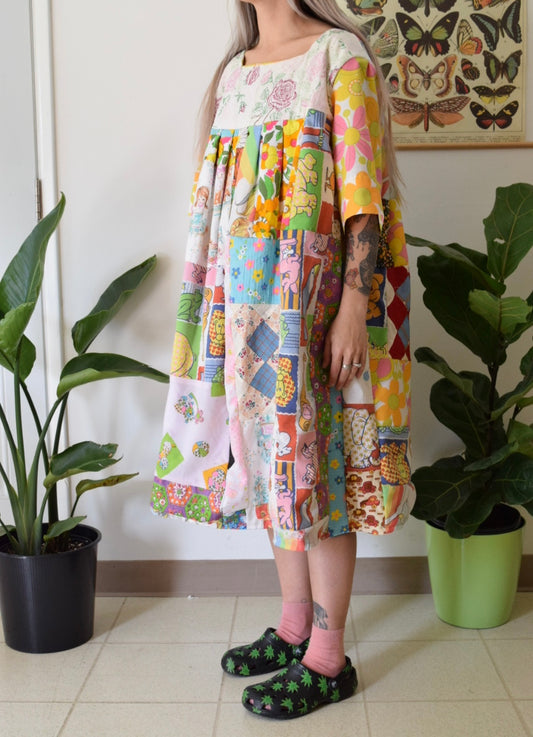 OWLEPHANT ORIGINAL DREAM PATCHWORK MIDI DRESS