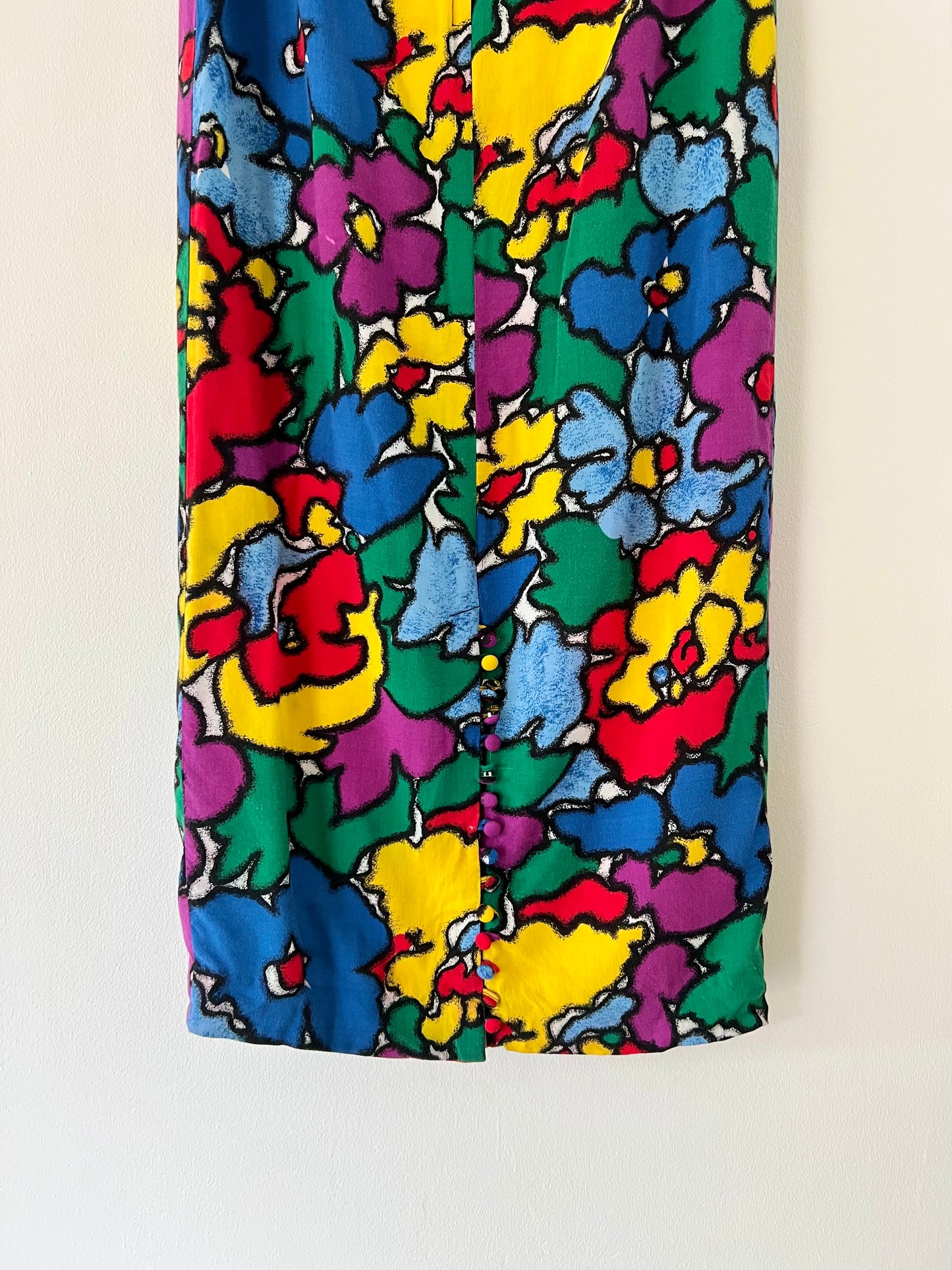 90s Primary Color Floral Skirt
